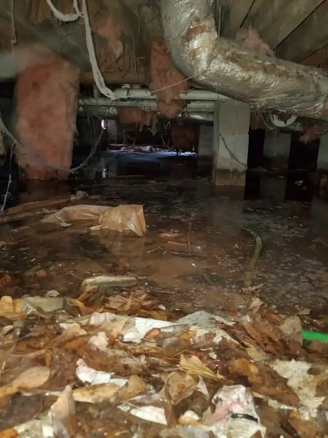 Crawl space flood assessment for Commercial Water Damage Restoration in Winthrop Town