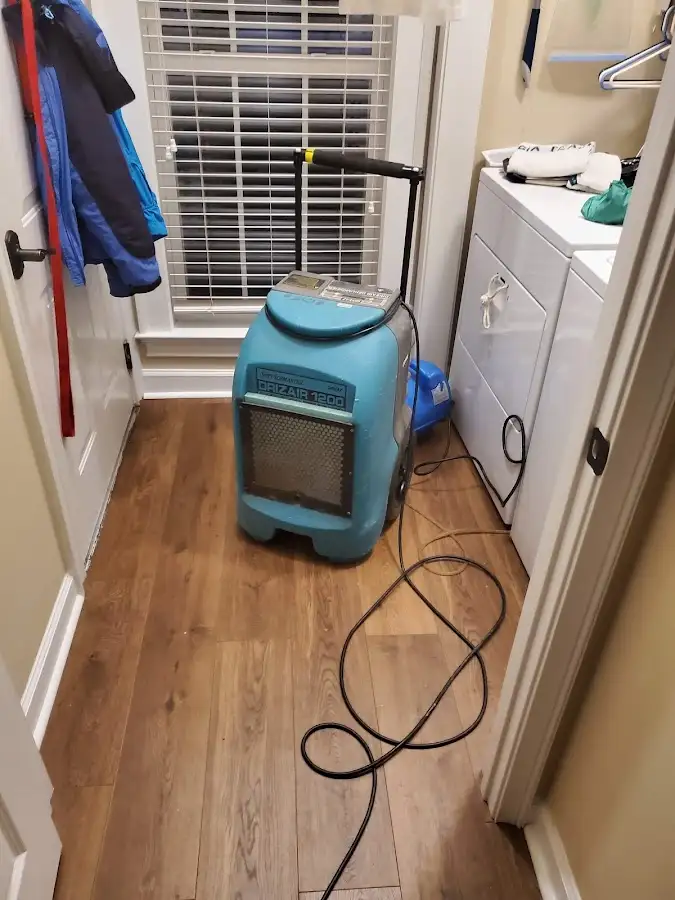 Commercial dehumidifier deployed for Flood Damage Cleanup in Winthrop Town