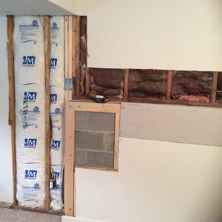 Wall insulation replacement during Contents Cleaning & Restoration in Winthrop Town